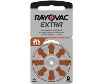 Rayovac-Extra 312 brun, 8-pack-8-pk kvikksølvfrie høreapparatbatterier AC312-Power-Høreapparatbatterier