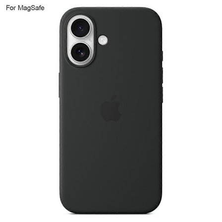 iPhone 16 Cover Kompatibel med MagSafe - Flydende Silikone Bagcover, Induktions Popover Design, Beskyttende Blød Skal, Sort