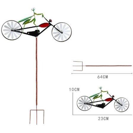 Vintage sykkel vindspinner, metallpar roterende kunst, katt og mus, vindfløyer med rustfritt stål, øyenstikker