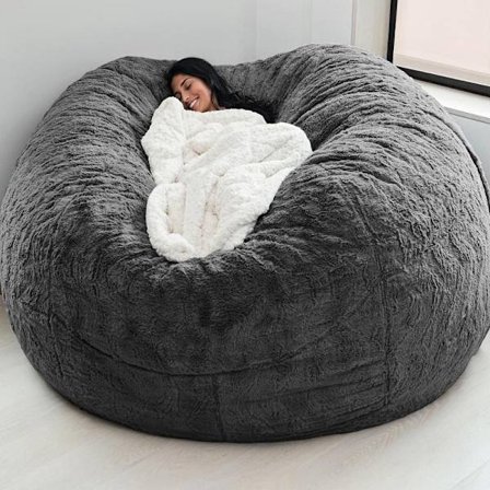 Lazy Sofa Bean Bag Konstgjord päls Bean Bag Bönsoffa