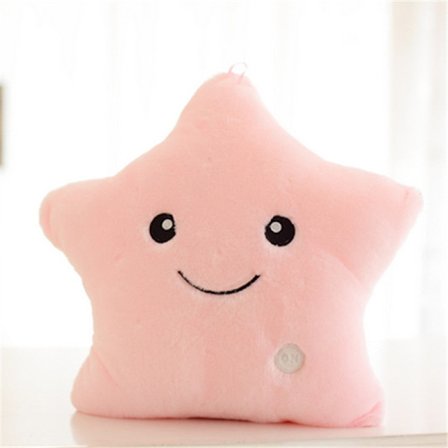 LED-stjärnpelare Kudde Glödande LED Nattlampa Stjärnformad Plysch
