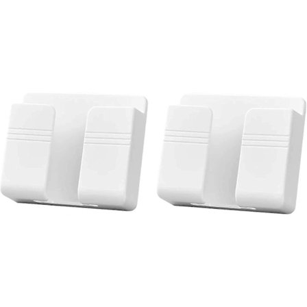 Veggmontert mobiltelefonholder med lim for 4 telefoner - Grå[YJD]