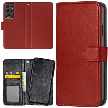 Samsung Galaxy S21 Ultra - Mobilcover/Etui Cover Mørkrød