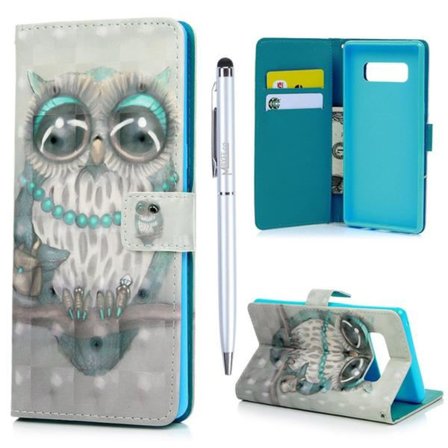 Plånboksfodral Samsung Galaxy Note 8 – Utsmyckad Uggla