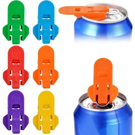 Fargerik manuell boksåpner, enkel boksåpner, fargekodet brusboksåpner, drikkebeskytter brusbeskytter, drikkebokslokk (6 stk)