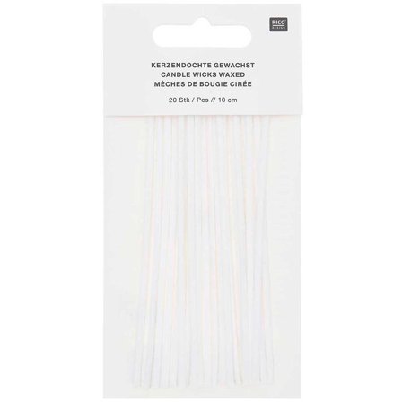 Rico Design Mèches de bougie 10 cm 20 pcs