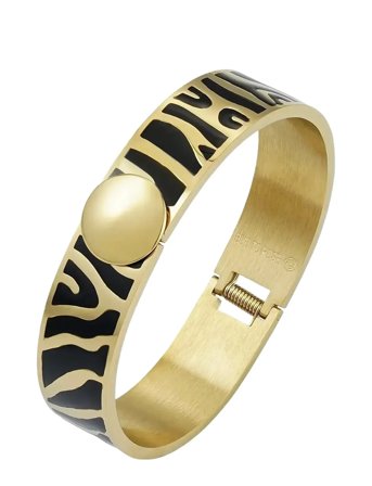 Bud to rose | Capri Zebra Bracelet Black/Gold | ONE SIZE