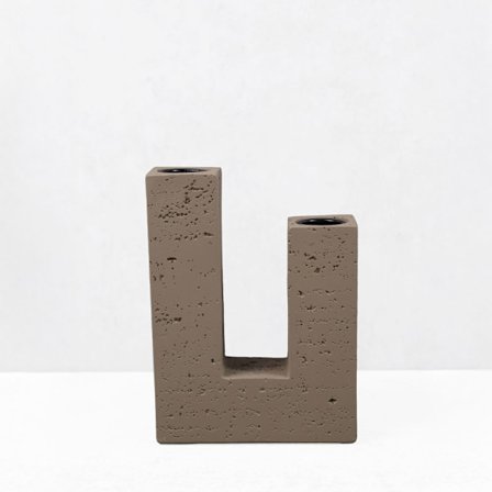 Kynttilänjalka, Hartsi, 12x4x16cm, Ruskea