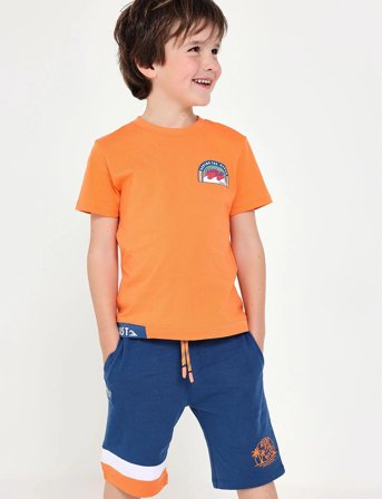 Boboli Knit Bermuda Shorts - Blue - 86