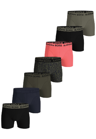 Björn Borg Cotton Stretch Boxer 7P Underkläder Herr Flerfärgad L