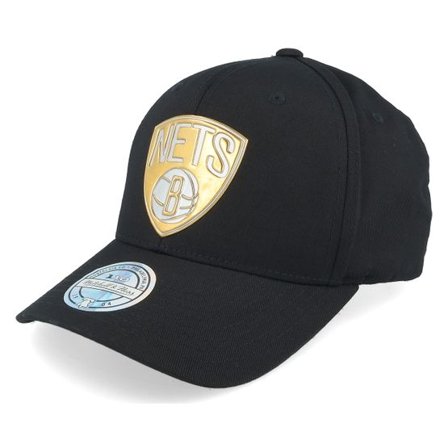 Mitchell & Ness - NBA Svart adjustable Keps - Brooklyn Nets Metallic Weald Black Adjustable @ Hatstore
