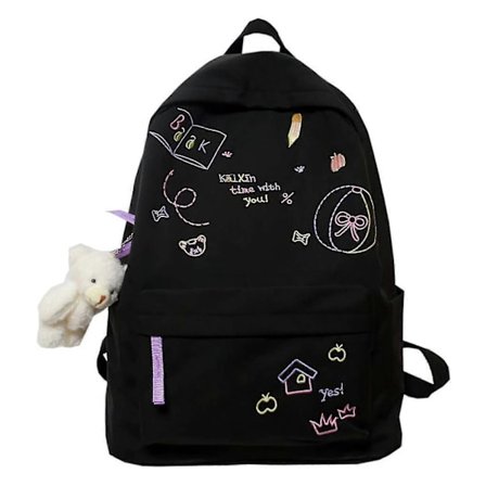 Stor Kapacitet Dam Nylon Ryggsäck Söt College Skolväska Laptopväska