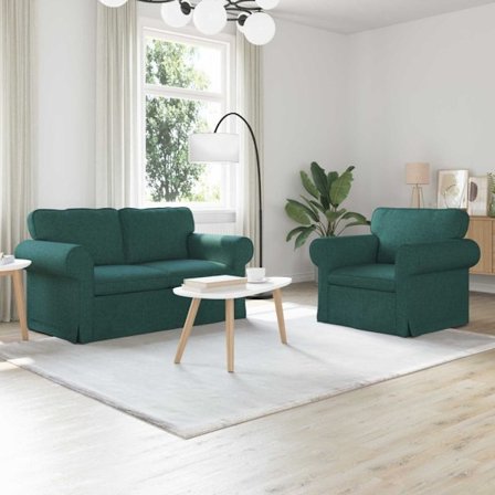 Soffa 120cm 2 pcs Mörkgrön Metall