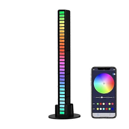 RGB Ljudstyrda Rytmiska Respons Lampor Musik Ambient LED Pick-up Lampor Laddning[D]