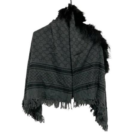 Gucci Vintage, Pre-owned Wool scarves Zwart, Dames, Maat:ONE Size,wol