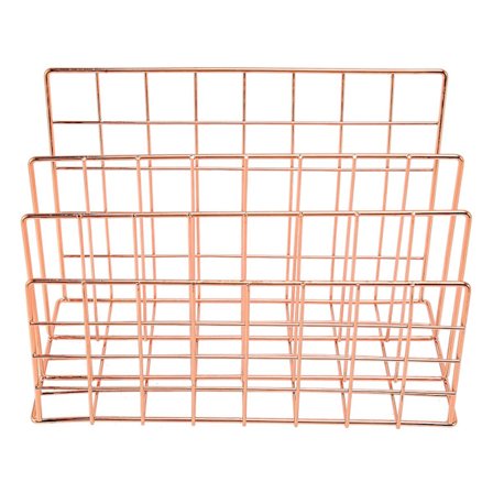 Skrivebordsorganisator for post, 3-spors metalltråd postsorterer, brevorganisator for brev, post, bøker