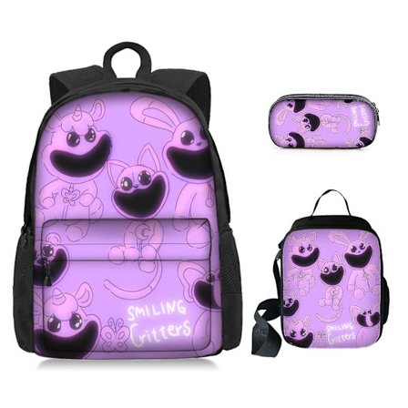 Ny Poppy's Playtime Kapitel 3 Smiling Critters Trykt Rygsæk Tredelt Sæt