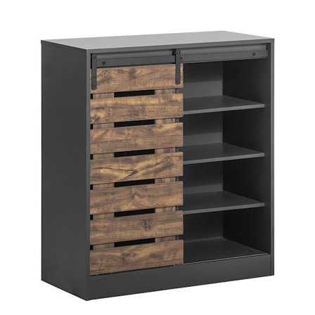 SoBuy Skåp för skor med 1 dörr i ljusgrå 80x35x89cm, modern FSB65-HG