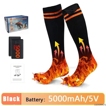 Nye opvarmede sokker 5000mah batteri elektriske opvarmede ski sokker vinter termiske opvarmede fodvarmer sport elektriske feber sokker