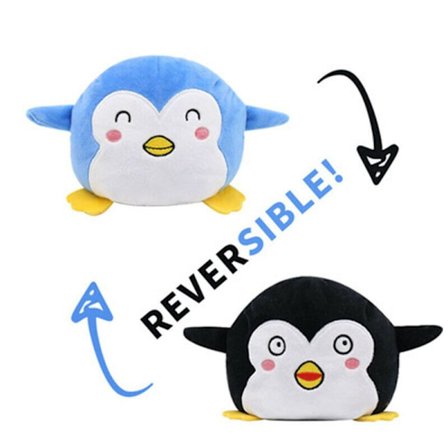 Barnkalas present vändbar docka pingvin plysch mjukt gosedjur