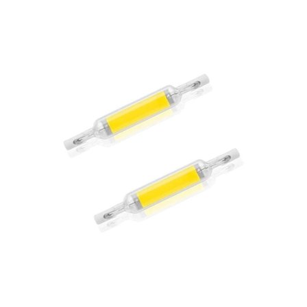 2-pakning LED R7S pærer 10W 78mm, dimbar kald hvit 6000K, 100W halogen erstatning, dobbel-endet rør, 360° strålevinkel