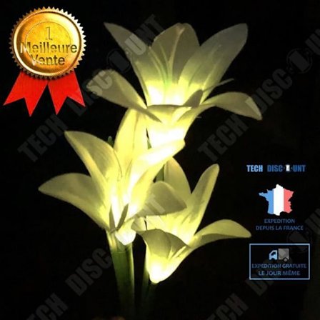 TD Solar LED Lily Flower Lamp för utomhusbelysning - IP44 Vattentät Blomma utomhusbelysning för trädgård, mark, träd, uppfart