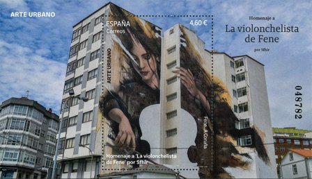 Spanien - Street Art: Hyldest til 'Cellisten fra Fene' af Sfihr - Postfrisk miniark