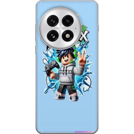 Kompatibelt Mobilskal till OnePlus OnePlus 13 Färgstark Roblox-karaktär med handkontroll och energifylld splash art design, perfekt för barnrum och