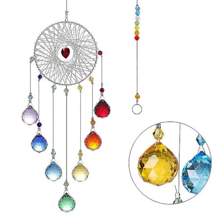 Farvet krystal lysfanger lysekrone lampe prismatisk vedhæng boligindretning