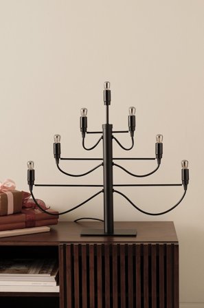 Star Trading - Milano lysestage med 7 lyskilder - Sort - Adventslysestager - Fra Homeroom