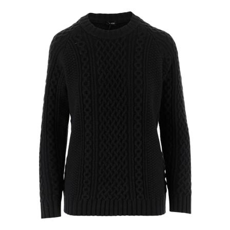 Aspesi, Round-neck Knitwear Zwart, Dames, Maat:XS