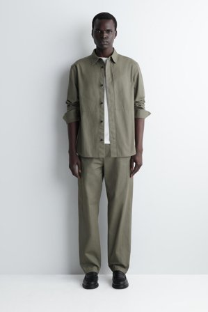 COS Homme Chemise En Coton À Détail De Poches in Vert