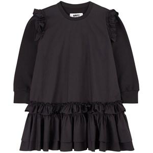 MM6 Maison Margiela Black Long Sleeved Ruffle Dress 16 Years - Dresses - 16 years - Black