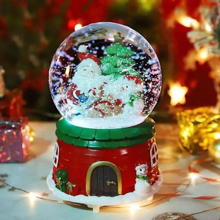 Jul gave Lysende roterende krystall kule musikk boks skrivebord dekorasjon Kreativ musikk boks
