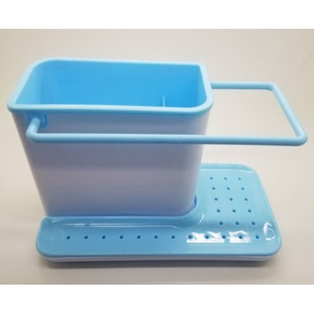 Diskställ med integrerad avlopp, hållare för svamp, borste, diskmedel och disktrasa, avtagbar, vanlig storlek