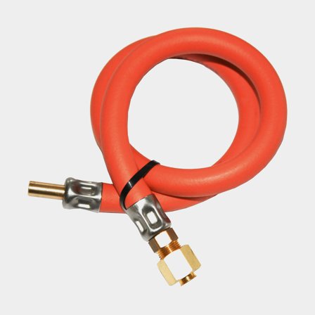Tubo gas GPL pressato THP, 900 mm, 1/4" maschio con filettatura destrorsa - portagomma per tubo da 8 mm / raccordo per tubo