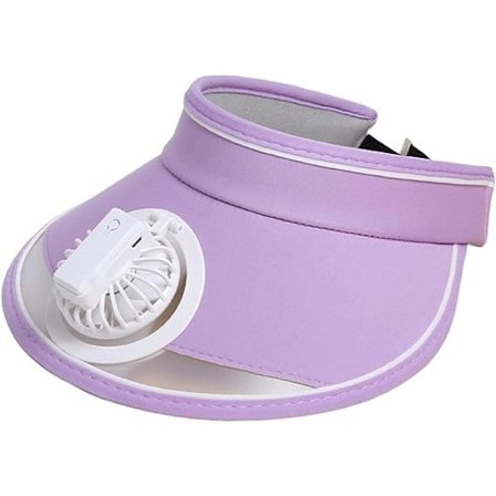 Solskjermhatt med vifte Tre temperaturinnstillinger-Stor område Solbeskyttelse Vifter Hatt Casual Lett Solbeskyttelse Kjøleviftehatt Solhatt Bygget i 