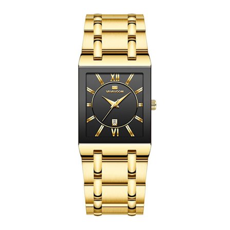 Herreur Kvadratiske Ure Rustfrit Stål Guld Ur Diamant Ur Rem Ure Dekorative Ure