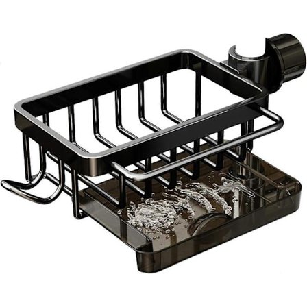 Diskhohållare för köksbänk, Köksblandare Organiserare, Rostfritt Stål Svamp H (FMY)