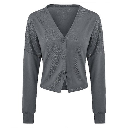 Puuvillainen naisten V-aukkoinen muotisuunniteltu väljä yksivärinen rento neuletakki, 15 väriä