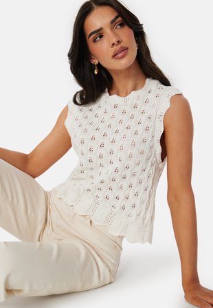ONLY - Onlluna Life O-neck Tank - Cloud Dancer - Kläder - - Bubbleroom