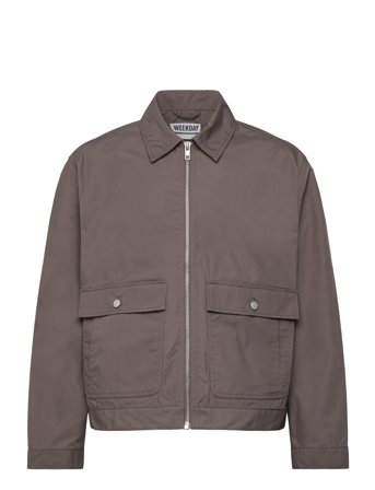 Weekday Minimal Zip-Up Jacket - Brown - XS