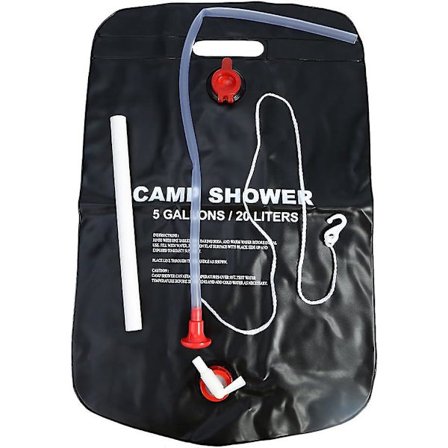 Solopvarmet bærbar brusepose 5 gallon 20 liter campingvand badepose til udendørs camping vandreture rejser