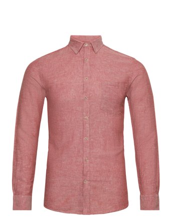 Cotton/Linen Shirt L/S Skjorte Uformell Rosa Lindbergh*Betinget Tilbud