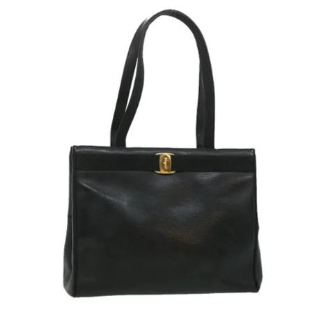 Salvatore Ferragamo Pre-owned Pre-owned Læder totes Sort, Dame Vintage Tasker, Størrelse: ONE Size