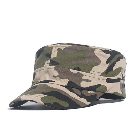 Camouflage flad top baseball cap (ørkenfarve), militærstil