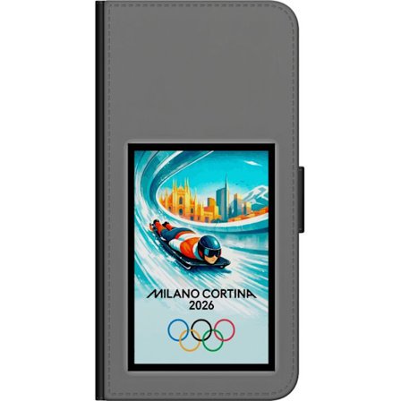 Yhteensopiva Lompakkokotelo Samsung Galaxy Note 10 Lite Dynaaminen kelkkailija tai skeleton-ajaja jääkanavalla Milanon Cortina 2026 kanssa, kaupunkinä