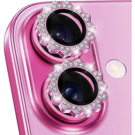 Bling 3D Metall Växel Design Diamant Kameralins Glasskydd kompatibelt med IPhone 16 Pro Max 15Pro 16Plus Mekaniskt Skalvänliga Ringar