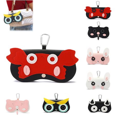 Eläinkuvioinen silmälasikotelo, kannettava ripustettava söpö eläinlasikassi, aurinkolasien silmälasien suojakotelo