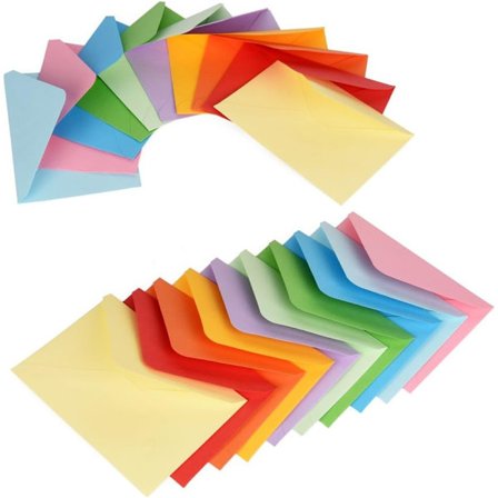 Paket med 120 färgglada mini-kuvert, 12 färger 10,2x7CM